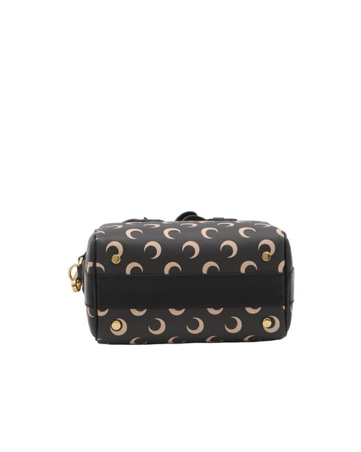 MARINE SERRE Black Double Handle Shoulder Bag