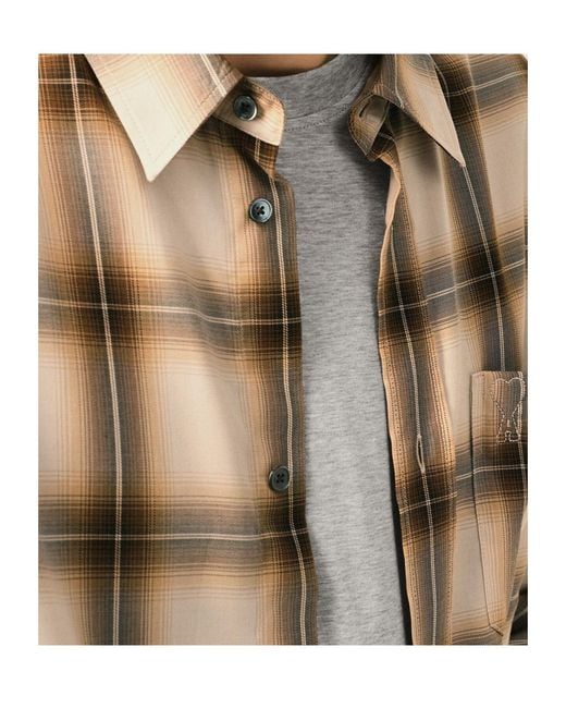 AMI Natural Ami Checked Oversized Shirt for men