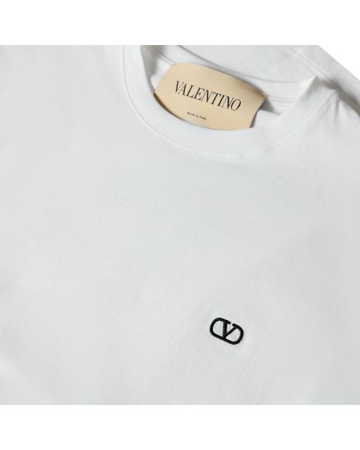 Valentino White Crew Neck Casual T-Shirt for men