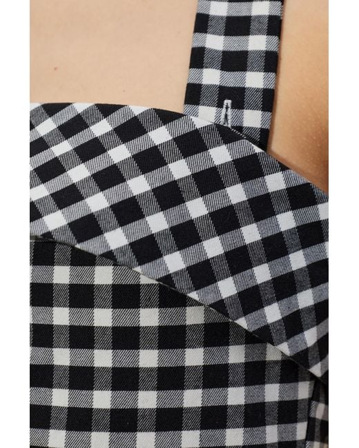 Posse Blue Chiara Halter Gingham Midi Dress