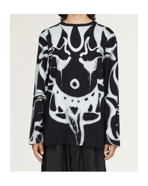 Y-3 Black Chito Graphic Long-Sleeve T-Shirt for men