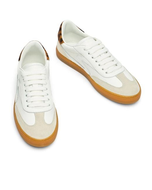 Stuart Weitzman White Round-Toe Low-Top Casual Shoes
