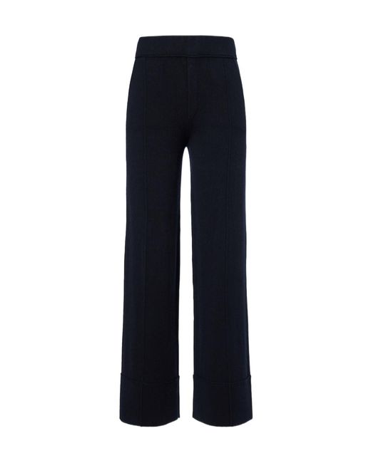 Jardin Des Orangers Blue Wool And Cashmere Wide-Leg Pants