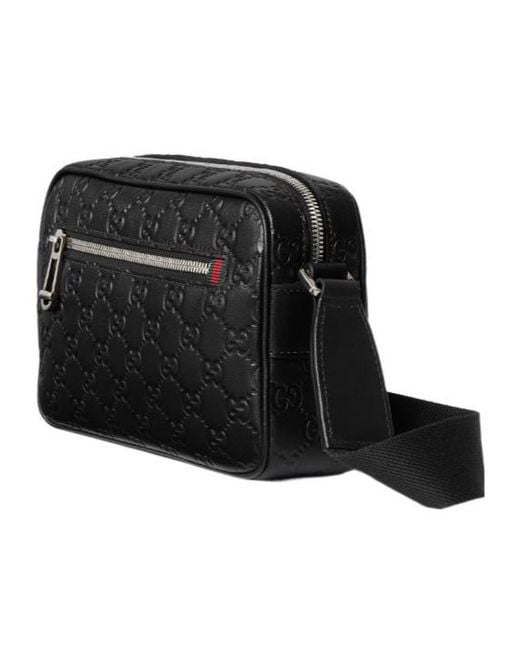 Gucci Black Gg Emblem Small Crossbody Bag for men