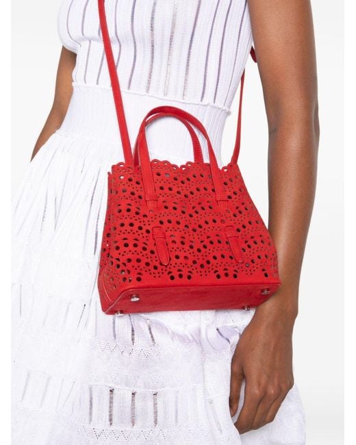Alaïa Red Alaïa Mina 20 Cut-Out Top Handle Bag