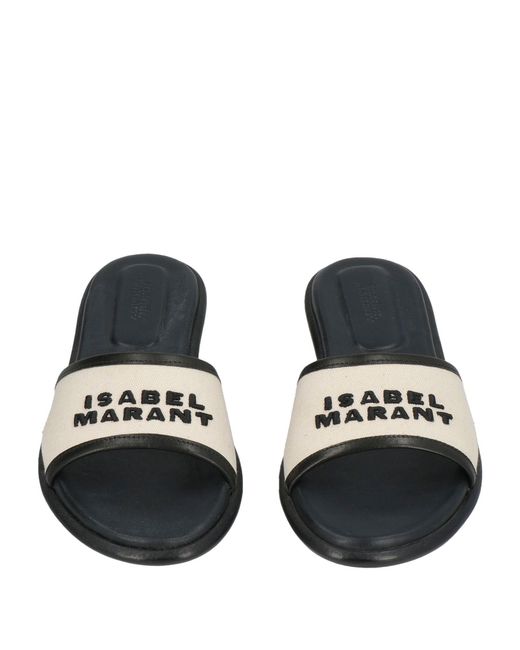 Isabel Marant Brown Two-Tone Canvas Slippers