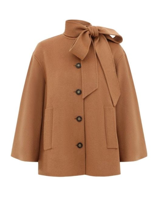 Zimmermann Brown Valiant Pussybow Coat