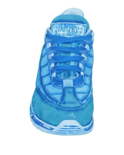 MM6 by Maison Margiela Blue Solid Color Low-Top Sneakers
