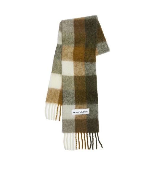 Acne Multicolor Checked Fringed-Edge Scarf for men