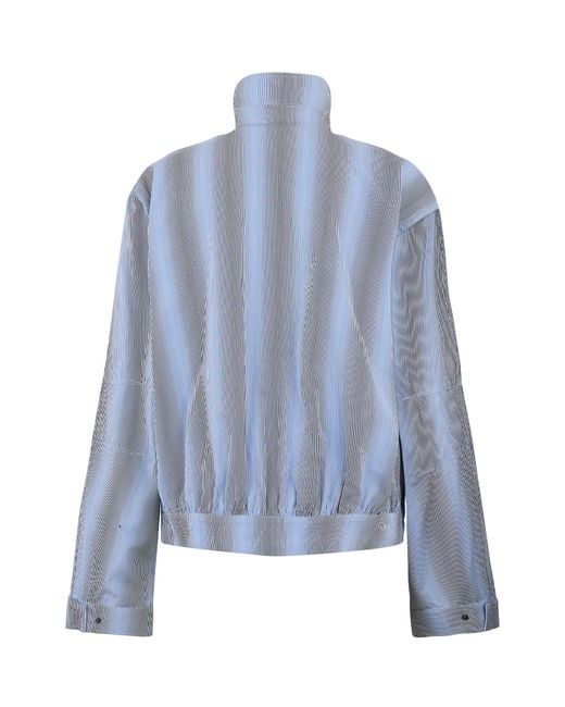 Dries Van Noten Blue Striped Cropped Jacket for men