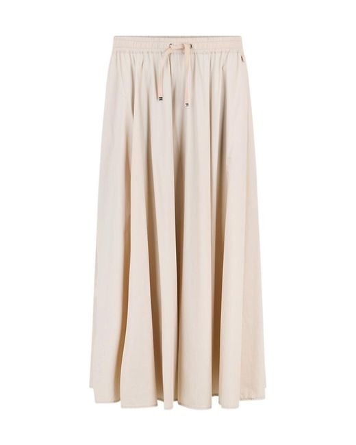 Herno Natural Elastic Waist Midi Skirt