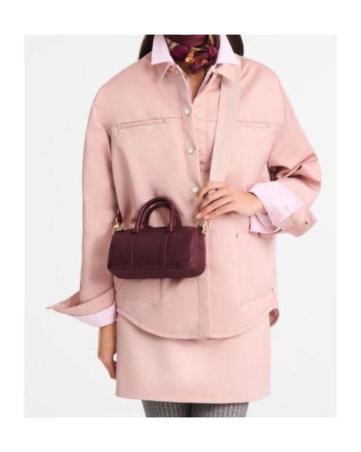 Longchamp Purple Daylong S Leather Tote Bag