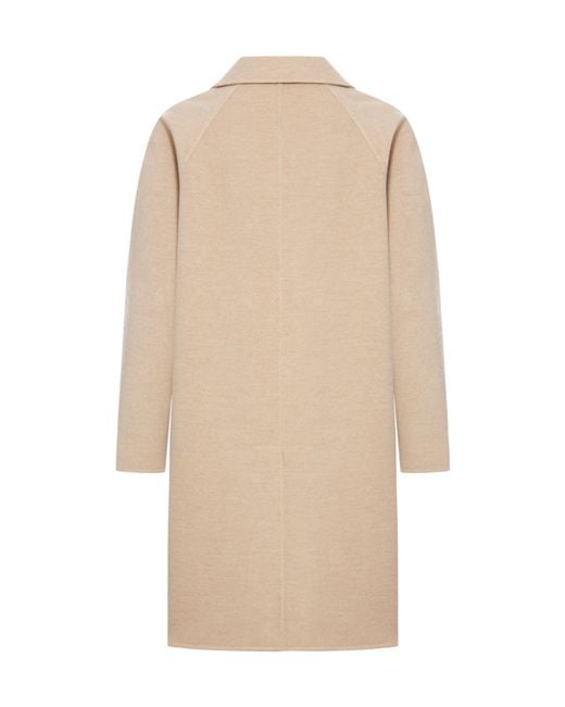 Fendi Natural Long Sleeved Concealed Button Coat