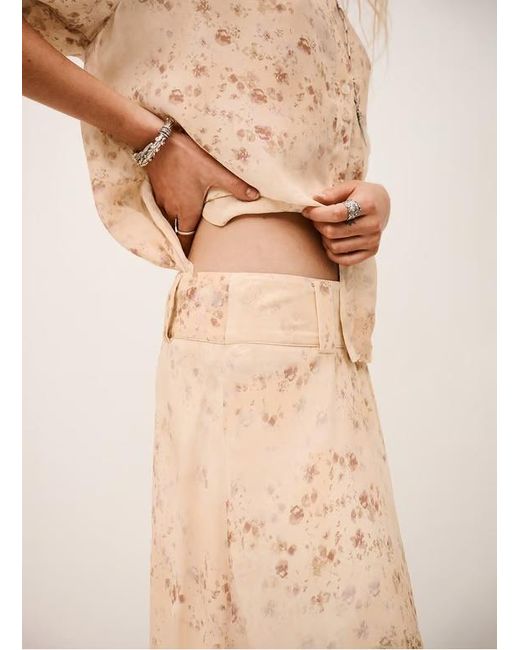 Ba&sh Natural Printed Half-Length Skirt