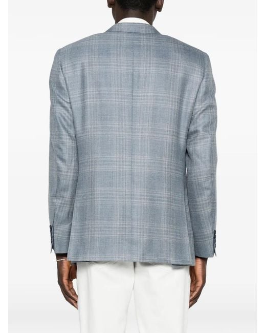 Canali Blue Logo-Label Blazer for men