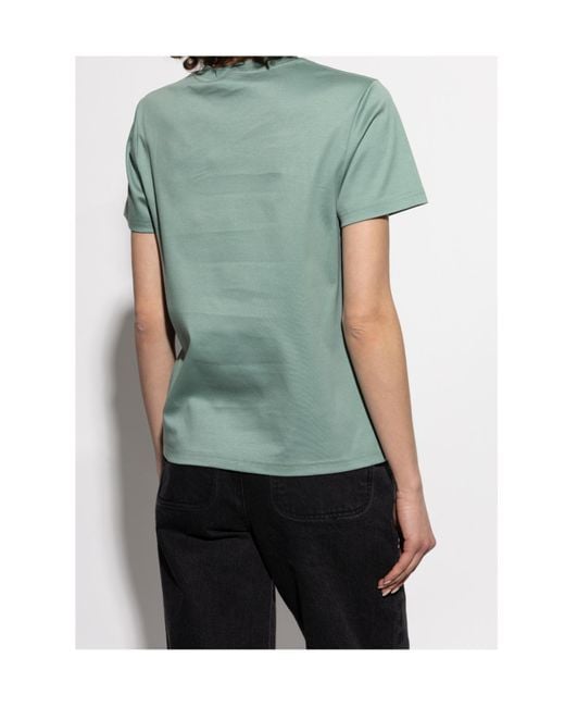 Lanvin Green Logo Embroidered Crewneck T-Shirt