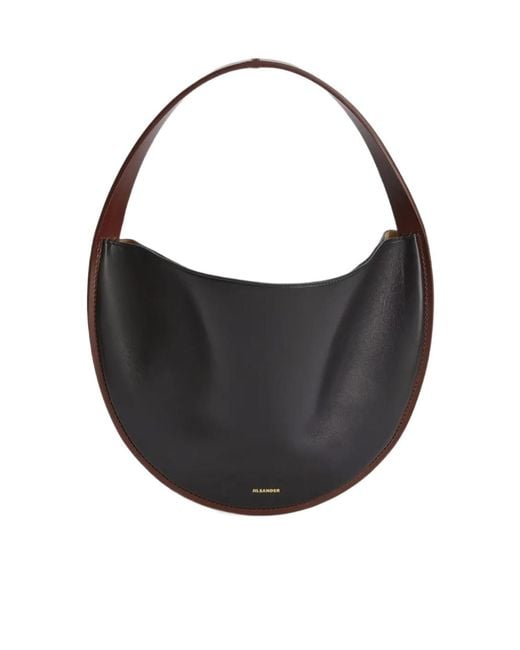 Jil Sander Black Pivot Leather Shoulder Bag