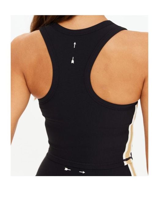 The Upside Black Arcadia Striped Performance Top
