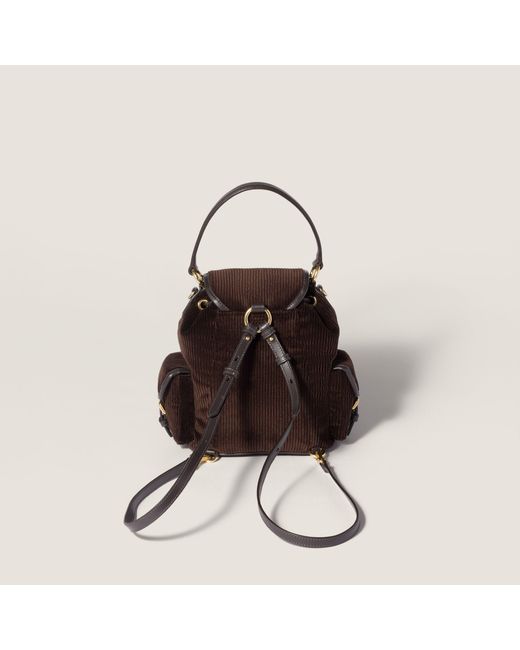 Miu Miu Black Corduroy Backpack
