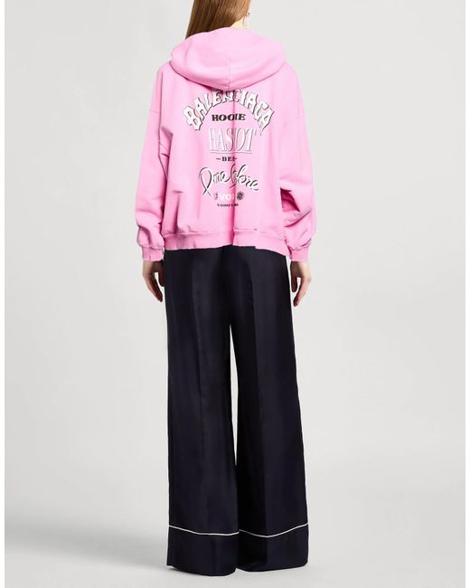 Balenciaga Pink Simple Printed Hoodie