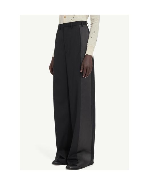 MM6 by Maison Margiela Black Wide-Leg Trousers