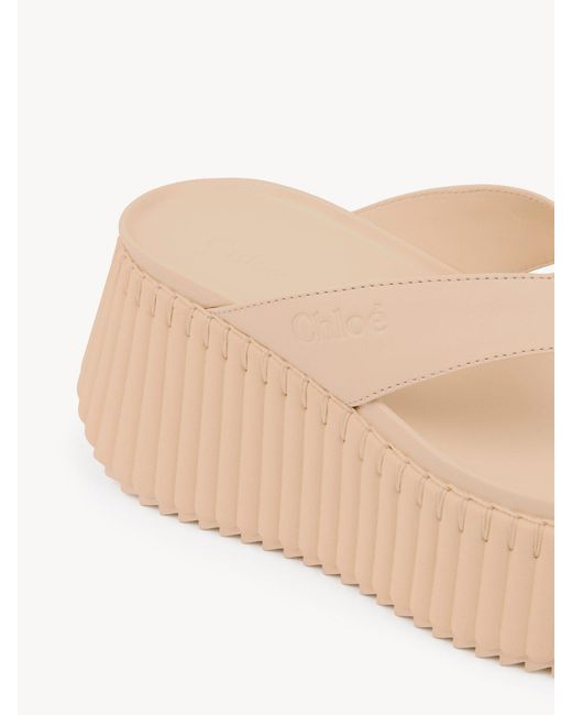 Chloé Pink Nama Wedge Slide