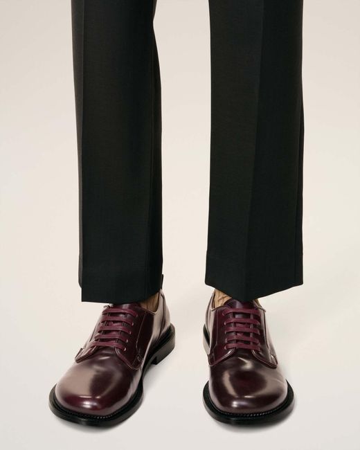 AMI Brown Leather Derby Shoes for men
