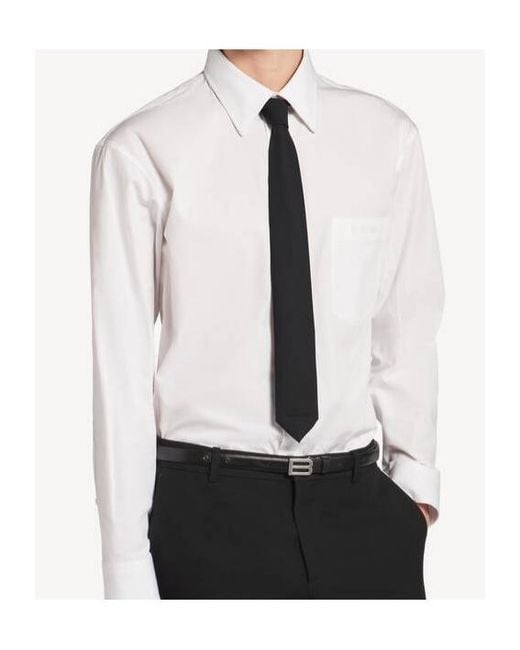 Balenciaga White Wool Solid Tie for men