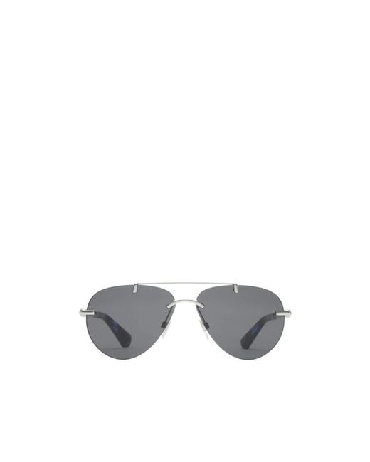 Burberry White Aviator Logo-Print Sunglasses for men
