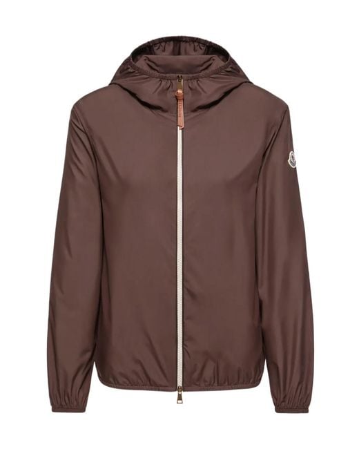 Moncler Brown Zip-Up Hooded Jacket