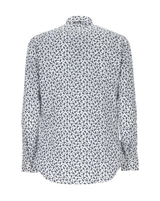 Etro White Paisley-Printed Buttoned Shirt for men