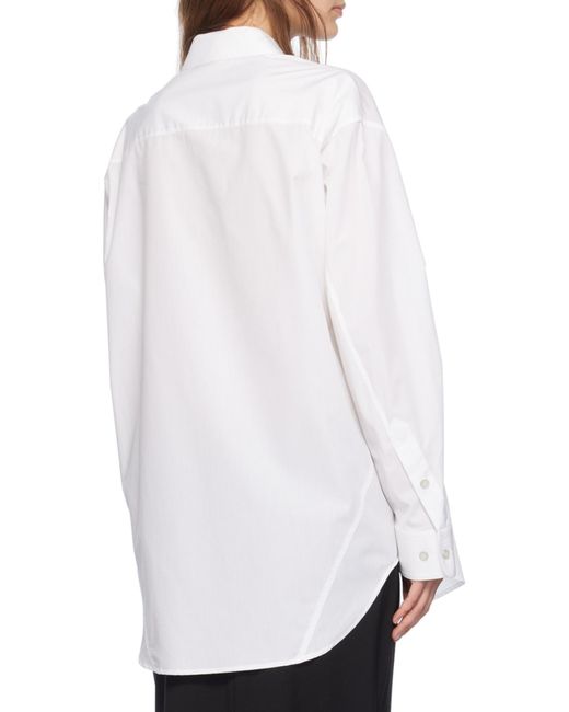Helmut Lang White Buckle Long-Sleeved Shirt