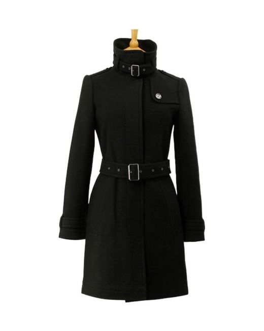 Burberry Black High Necktie Trench Coat