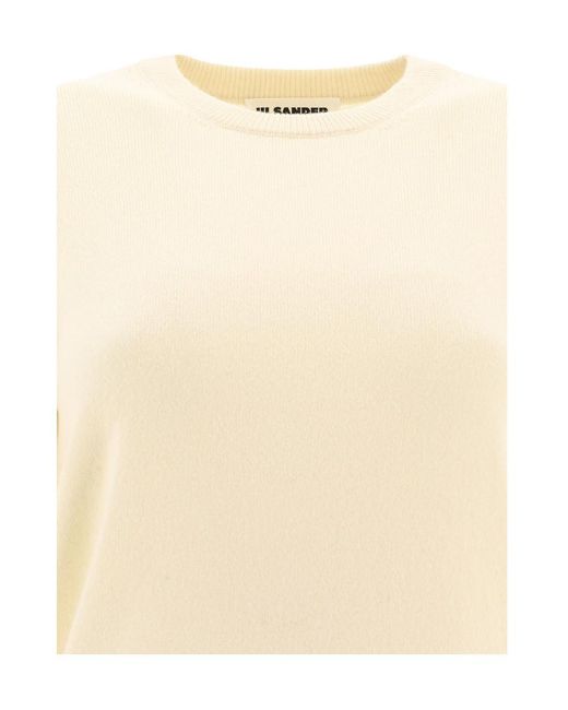 Jil Sander Natural Rib Knitted Crewneck Sweater
