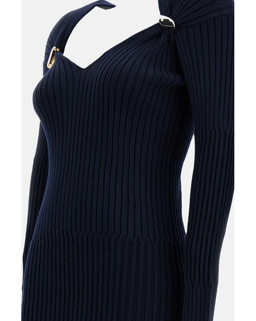 Bottega Veneta Blue Ribbed Knit Jumper