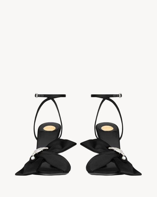 Saint Laurent White Malika Embellished Heeled Pumps