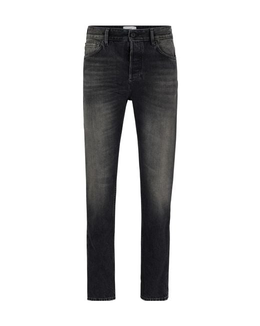 Boss Blackgrey Faded Straightleg Jeans for men