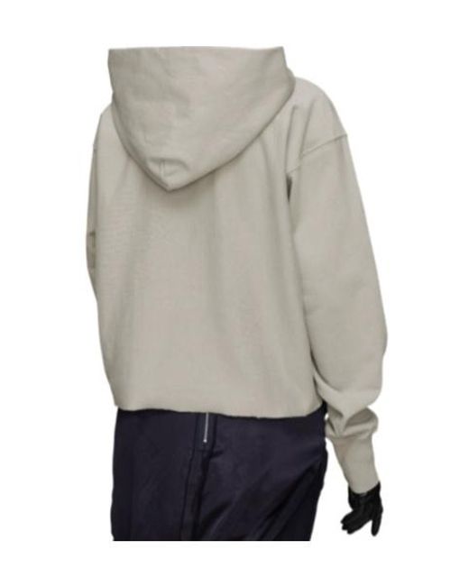 MM6 by Maison Margiela Gray Maison Margiela Long Sleeve Logo Appliqué Hoodie