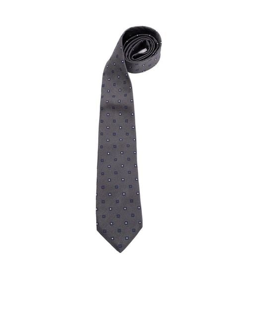 Brunello Cucinelli White Squared Motif Embroidered Tie for men