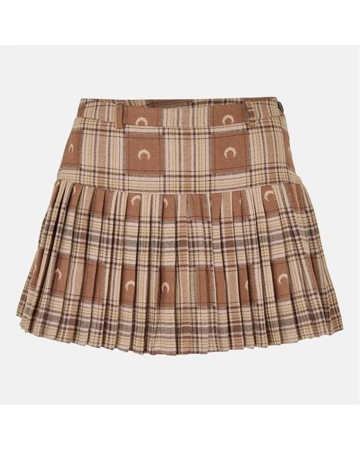 MARINE SERRE Brown Moon Mini Skirt