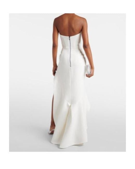 Maticevski White Ruffled Evening Dress