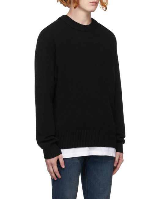 FRAME Black Cashmere Crew-Neck Sweater for men