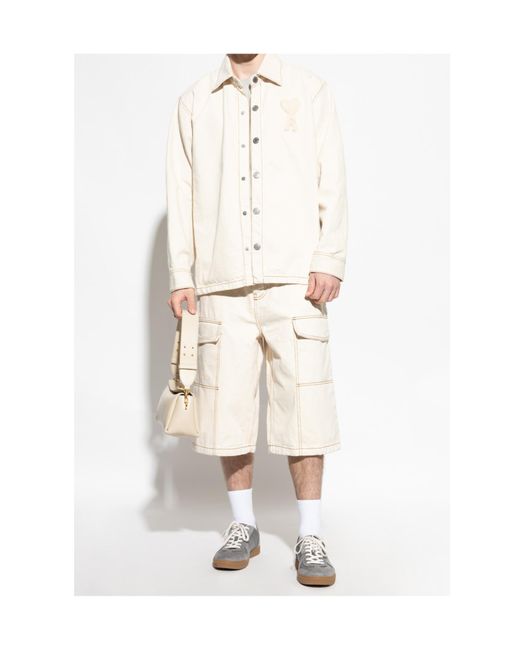 AMI Natural Belt Loop Shorts for men