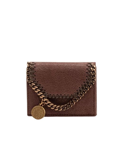 Stella McCartney Brown Chain-Detailed Bi-Fold Wallet