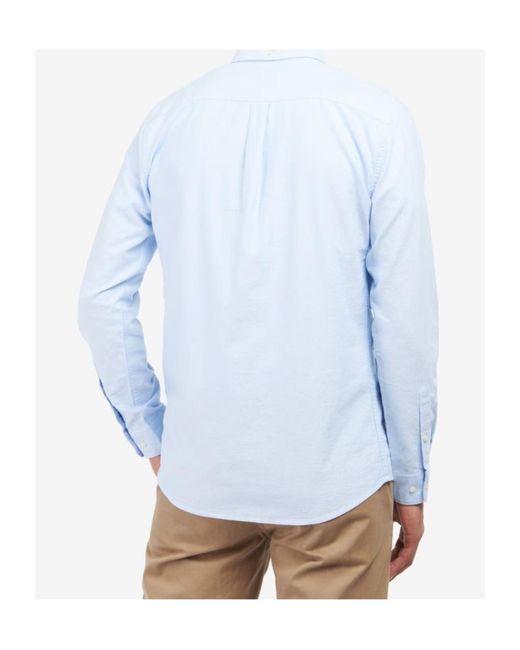 Barbour Blue Button-Down Plain Shirt for men