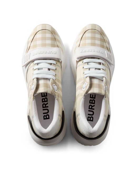 Burberry White Thick-Soled Casual Shoes