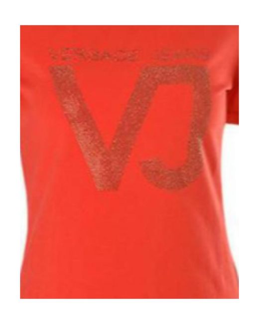 Versace Jeans Red Letter Hot Drilling Elastic T-Shirt