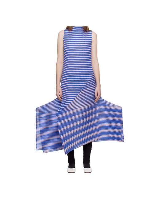 modest beach dresses Issey Miyake Spring 1991 Runway Blue Satin Ribbon Accordion Skirt – Studded  Petals Vintage main image 1