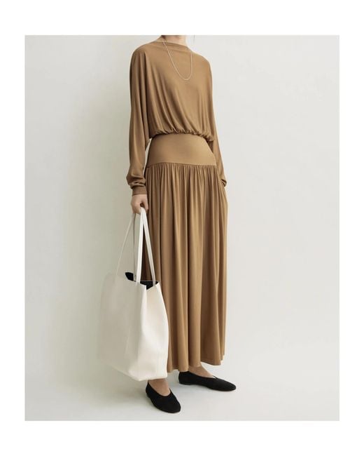 Totême  Natural Boatneck Jersey Maxi Dress