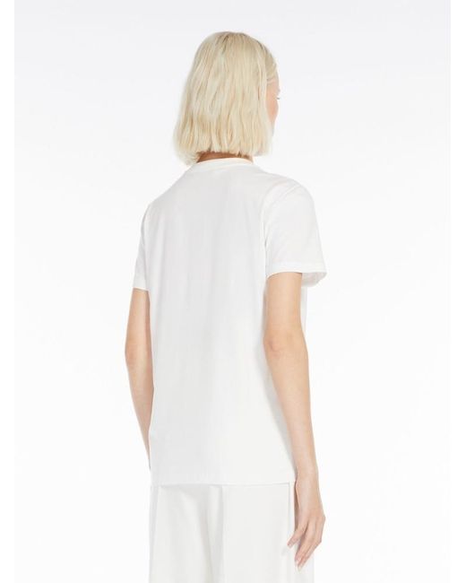 Max Mara White Logo Embroidered T-Shirt